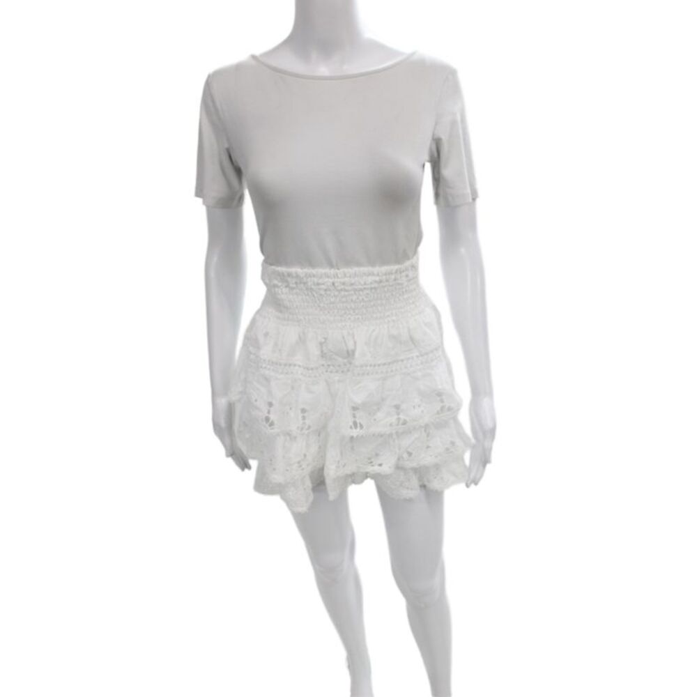Temptation Positano Women Boho White Cotton Pettiskirt Mini Size XS